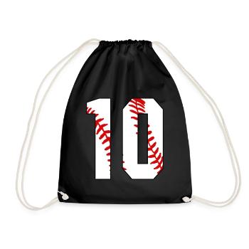 10e anniversaire Baseball Big Number Ten 10 ans - Sac de sport léger - noir - Devant