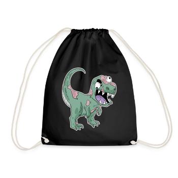 Dinosaurier Zombie Gruselig - Turnbeutel - Schwarz - Vorne