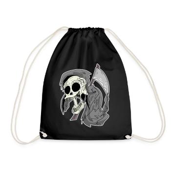 Grim Reaper laughs funny laugh - Drawstring Bag - black - Front