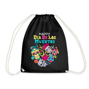Dia-de-Muertos, Mexique, Crâne De Sucre, Crâne - Sac de sport léger - noir - Devant