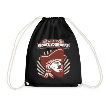 Funny Pirate Saying, Pirate, Cartoon Style - Drawstring Bag - black - Front