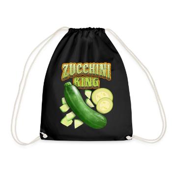 Zucchini King, lustiger Gemüse Spruch - Turnbeutel - Schwarz - Vorne