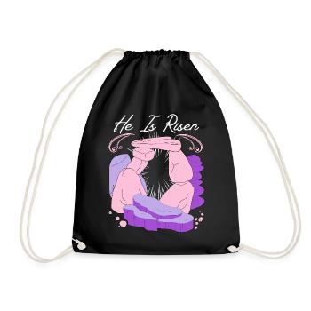Jesus Christ Resurrection Easter Saying - Drawstring Bag - black - Front