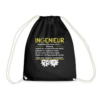 Definition Ingenieur - Turnbeutel - Schwarz - Vorne