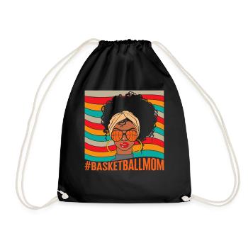 Chemise de basket-ball, Basket-ball maman Tee, africain - Sac de sport léger - noir - Devant