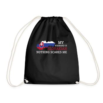 Nothing Scares Me My Wife Is Slovakian Husband - Drawstring Bag - black - Front