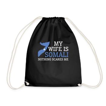 Rien ne me fait peur Ma femme est somalienne - Sac de sport léger - noir - Devant