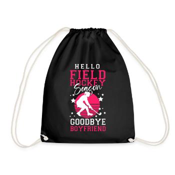 Field Hockey Hello Field Hockey - Turnbeutel - Schwarz - Vorne