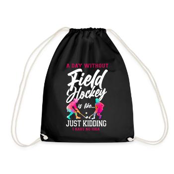 Field Hockey A Day Without Field - Drawstring Bag - black - Front