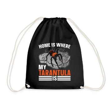 Tarantula's Home Is Where My Tarantula Is Arachnid - Drawstring Bag - black - Front