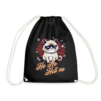 Wütende Katze Xmas Sarkastisch Lustige Katze Meme - Turnbeutel - Schwarz - Vorne