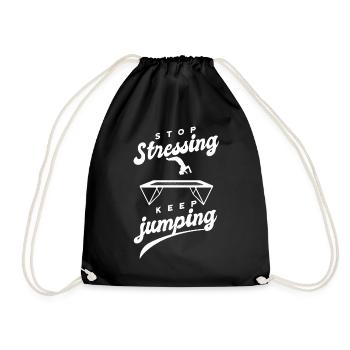Lustige Sprüche Fitness Workout Trampolin-Sport - Turnbeutel - Schwarz - Vorne