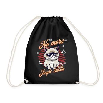 Wütende Katze Xmas Sarkastisch Lustige Katze Meme - Turnbeutel - Schwarz - Vorne