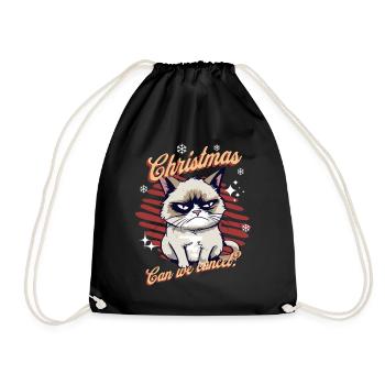 Chat en colère Noël Sarcastique Chat drôle Meme - Sac de sport léger - noir - Devant