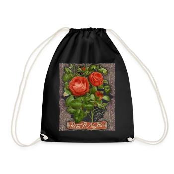 Rose botanique, illustration vintage Paul Neyron - Sac de sport léger - noir - Devant