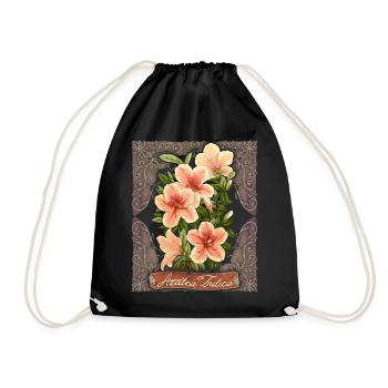 Azalée Vintage, Azalée Indica, fleurs botaniques - Sac de sport léger - noir - Devant