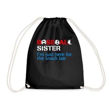 Chemise de baseball, soeur de baseball je suis juste là pour - Sac de sport léger - noir - Devant