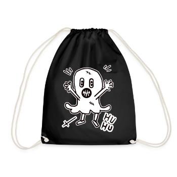 Halloween ghost ghost midnight creepy child - Drawstring Bag - black - Front