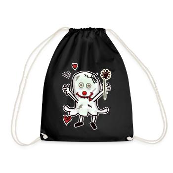 Halloween Gespenst Liebe Liebeskummer Herzschmerz - Turnbeutel - Schwarz - Vorne