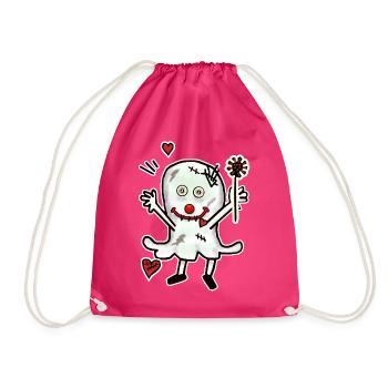 Halloween Gespenst Liebe Liebeskummer Herzschmerz - Turnbeutel - Fuchsia - Vorne