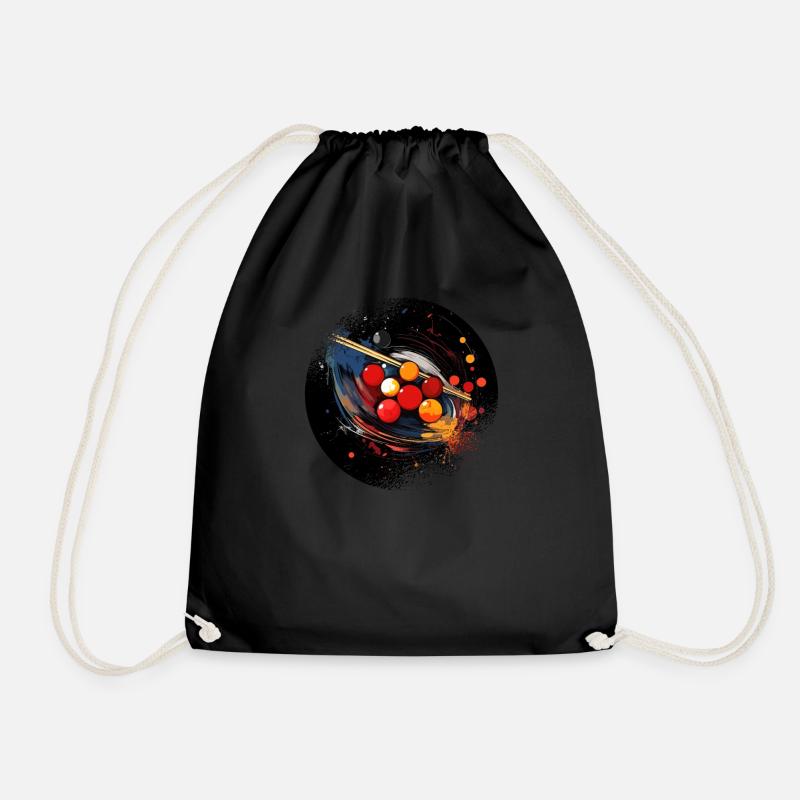 Snooker game Snooker table Snooker balls Vintage - Drawstring Bag - black
