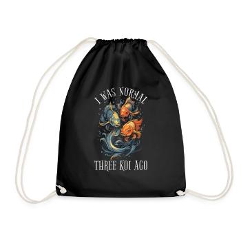 Koi Fish Koi Carp Koi Garden Pond Funny - Drawstring Bag - black - Front