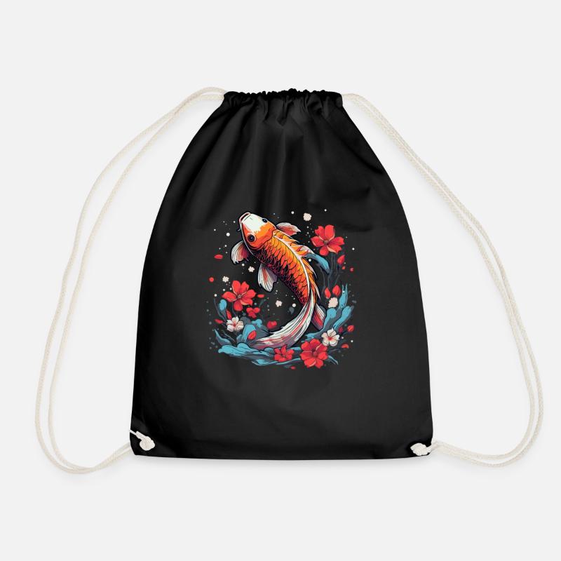 Koi Fische Kois-Karpfen Koi Garten-Teich Koi - Turnbeutel - Schwarz