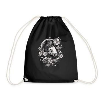 Koi Fish Koi Carp Koi Garden Pond Koi - Drawstring Bag - black - Front