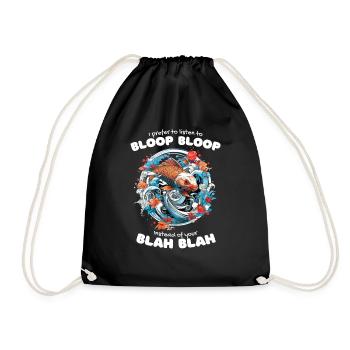 Koi Fish Koi Carp Koi Garden Pond Funny - Drawstring Bag - black - Front