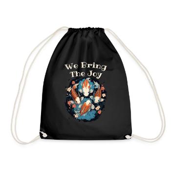 Koi Fish Koi Carp Koi Garden Pond Funny - Drawstring Bag - black - Front