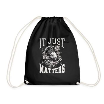 Koi Fish Koi Carp Koi Garden Pond Funny - Drawstring Bag - black - Front