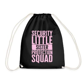 Chemise de frères et sœurs, protection de la petite soeur de sécurité - Sac de sport léger - noir - Devant
