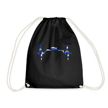 Athens Skyline Heartbeat Greece Acropolis - Drawstring Bag - black - Front