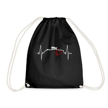 Athens Skyline Heartbeat Greece Acropolis - Drawstring Bag - black - Front