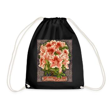 Azalée indienne, Azalée Indica rétro vintage - Sac de sport léger - noir - Devant