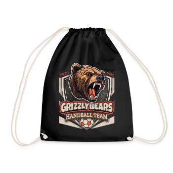 Handball, Équipe des Grizzlys, Logo des Grizzlybären - Sac de sport léger - noir - Devant