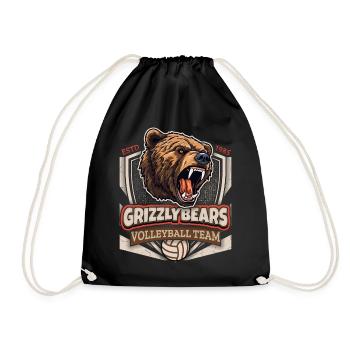 Volley-ball, Équipe des Grizzly-Bears, Logo Grizzlybären - Sac de sport léger - noir - Devant