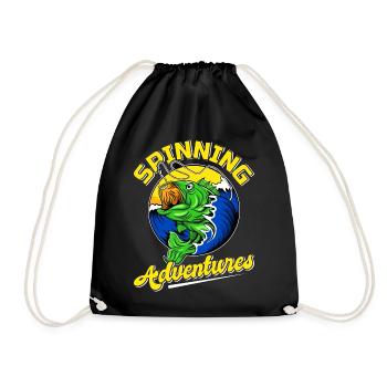 Fishing, Angler, Fisherman Fishing and Pike Fishing - Drawstring Bag - black - Front