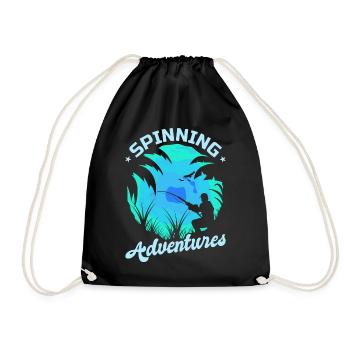Fishing, Angler, Fisherman Fishing and Pike Fishing - Drawstring Bag - black - Front