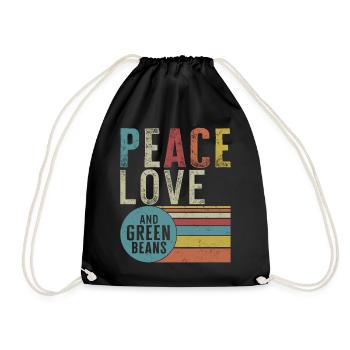 Chemise De Thanksgiving, Amour De Paix Et Haricots Verts - Sac de sport léger - noir - Devant