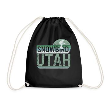 Ski-Shirt, Snowbird Utah Skifahren Vintage Design - Turnbeutel - Schwarz - Vorne