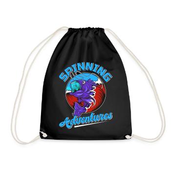 Fishing, Angler, Fisherman Fishing and Pike Fishing - Drawstring Bag - black - Front