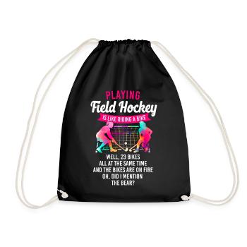 Field Hockey Playing Field Hockey - Turnbeutel - Schwarz - Vorne
