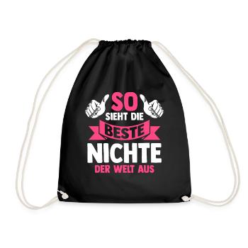 Beste Nichte - Turnbeutel - Schwarz - Vorne