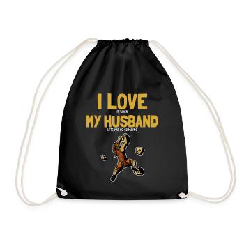 I love my Husband Climbing Bouldern Sportklettern - Turnbeutel - Schwarz - Vorne