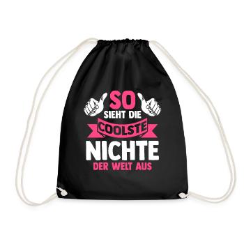 Coolste Nichte - Turnbeutel - Schwarz - Vorne