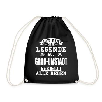 Stadt Groß-Umstadt Deutschland Legende Spruch - Turnbeutel - Schwarz - Vorne