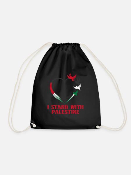 I Stand With Palestine Frieden Freiheit Palästina - Turnbeutel - Schwarz
