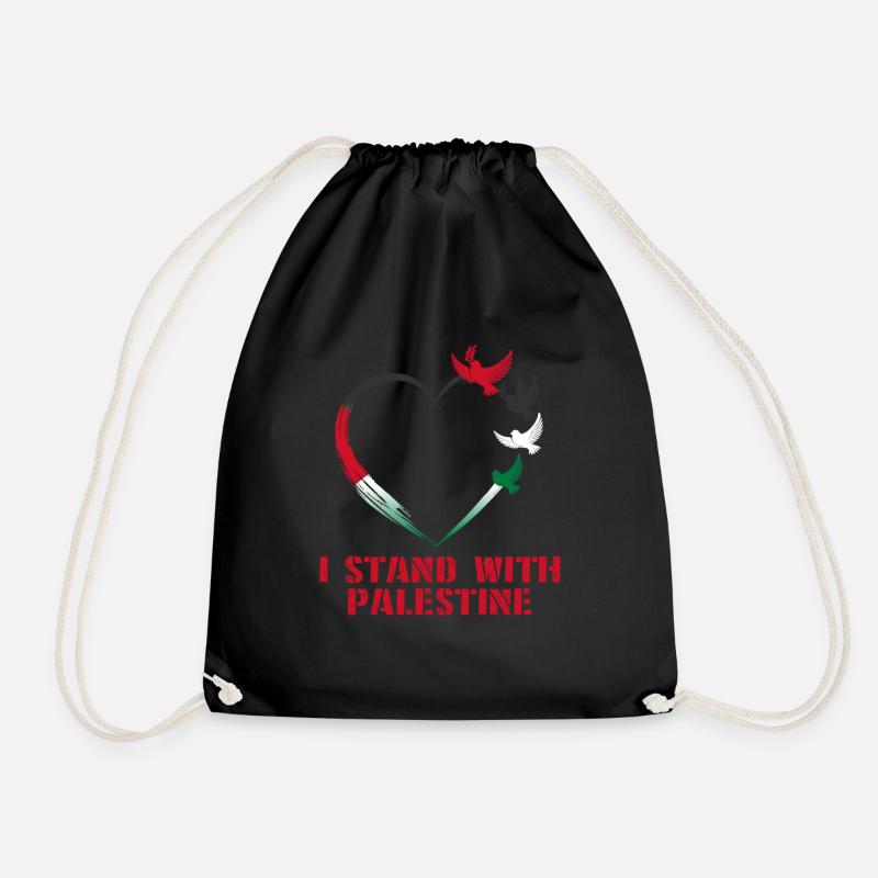 I Stand With Palestine Frieden Freiheit Palästina - Turnbeutel - Schwarz