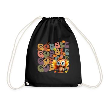 Happy Thanksgiving: Gobble Gobble Happy Turkey Day - Sac de sport léger - noir - Devant